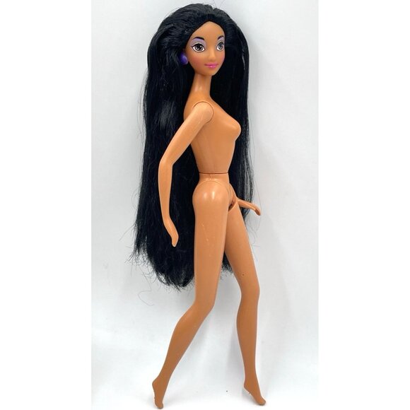 Vtg Mattel Barbie Doll Disney Princess Jasmine Long Black Hair Nude for OOAK - Picture 4 of 11